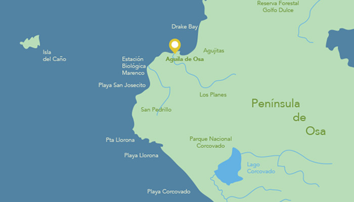 The Osa Peninsula map