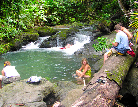 Corcovado hiking waterfall