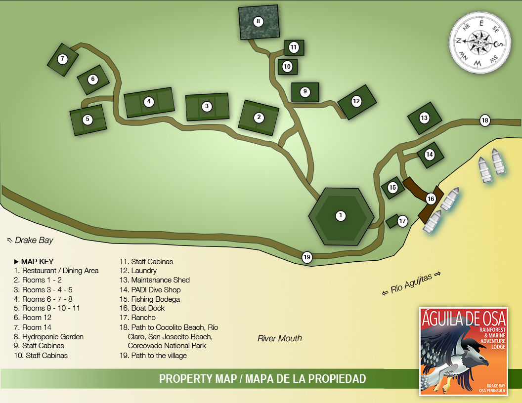 Aguila de Osa lodge map