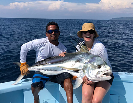 Giant Roosterfish catch in Osa Peninsula, Costa Rica